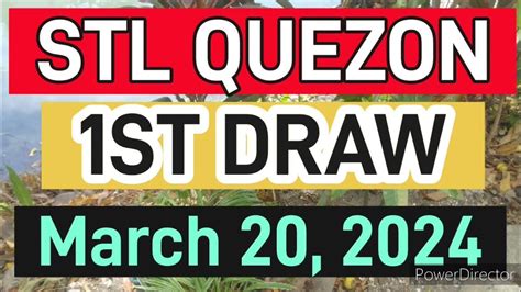 STL QUEZON RESULT TODAY 1ST DRAW MARCH 20, 2024 .